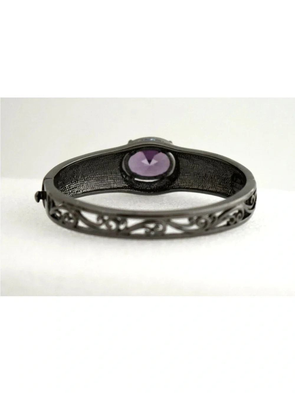 Purple Center Stone Pavé Blue-Green Crystal Bracelet